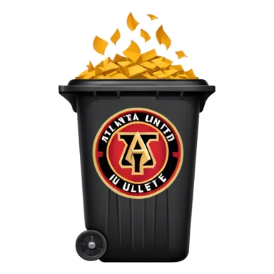 Atlanta United logo in a trashcan sticker