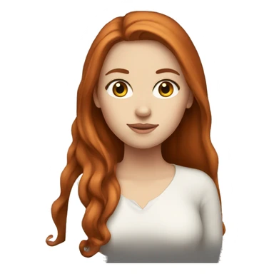 white girl with long auburn hair  sticker