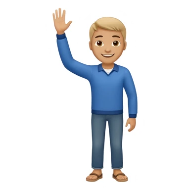 man full body waving sticker