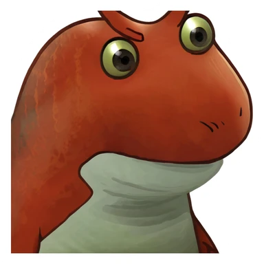 Pepe the Frog transformed into a cute red dragon sticker