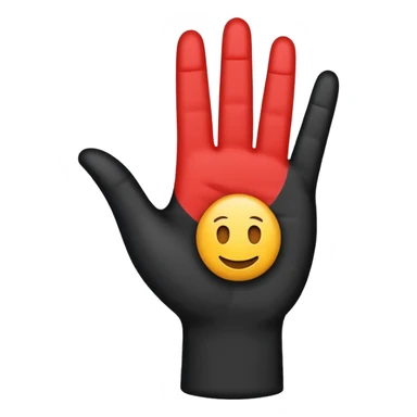 emoji with E-conomic logo and a small outstretched hand symbolizing the Reach team, in E-conomic inspired colors sticker