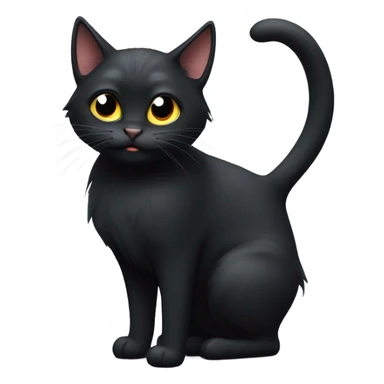 Black cat shrugs  sticker