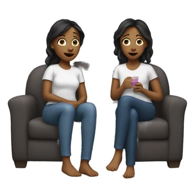 Two sisters watching tv sticker