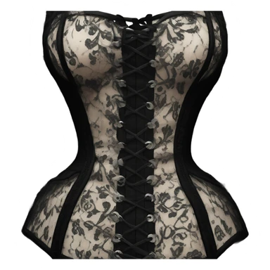 black lace long sleeve corset sticker