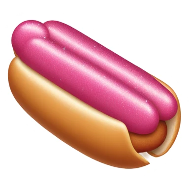 Pink glittery hot dog with pink sticker