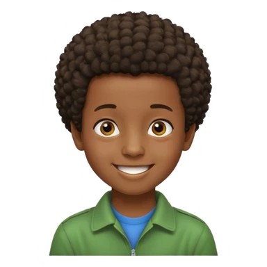 Ethiopian young boy, playful expression, short afro hair sticker