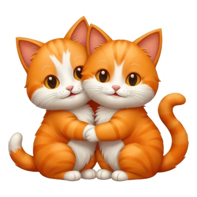 two happy cats hugging sticker