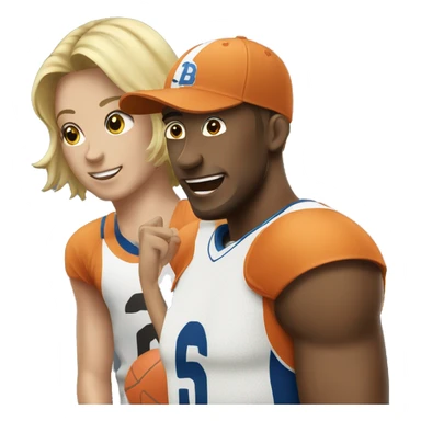 sportman talking with person  sticker