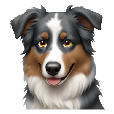 Australian shepherd with blue e sticker