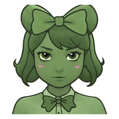 Girl wearing a bow  sticker