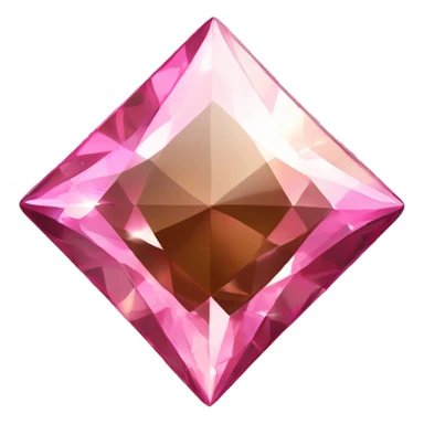 Flat Realistic square shiny sparkling brown and pink glittering diamond. sticker