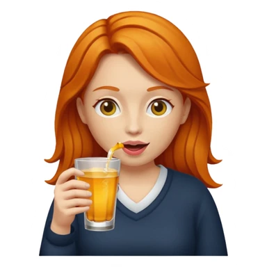 ginger woman drinking sticker