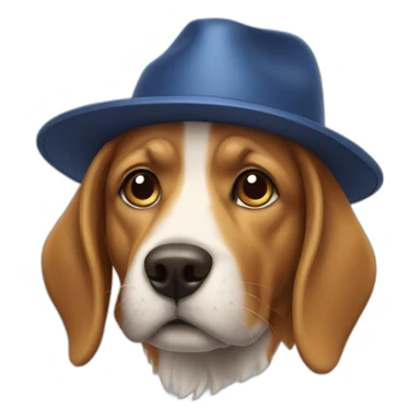 Dog with huge cap sticker