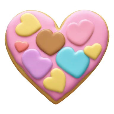 heart shaped biscuit with icing sticker