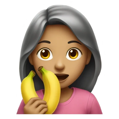 Girl eating banana sticker