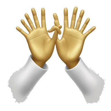 white hand and gold hand giving hands sticker