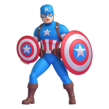 Captain America superhero with shield sticker