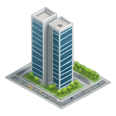 skyscraper isometric sticker