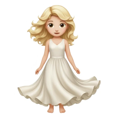 a wavy blonde girl with white sexy dress sticker