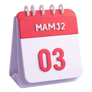 vibrant colorful 3D calendar icon without date sticker