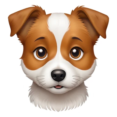 super scruffy jack russell mix with big eyes sticker