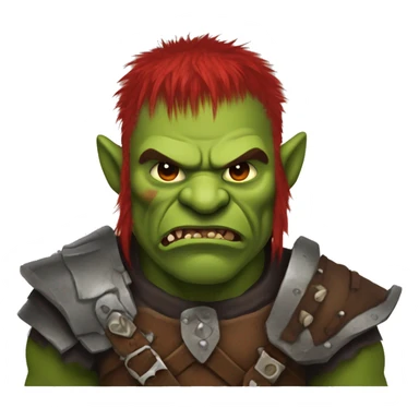 Berserker orc with red beard & red mohican sticker