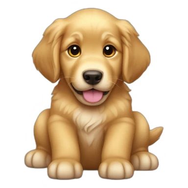 puppy golden retriever happy sticker
