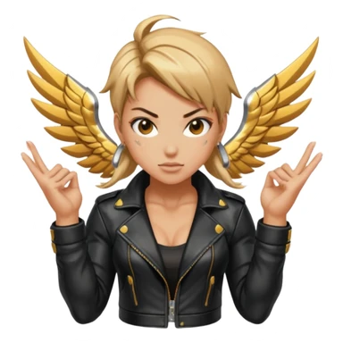Make me look like a cool female street fighter from the video game, I want the power to fly too. Also make me sparkly. sticker