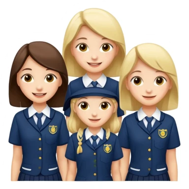 niñas con uniformes escolares sticker