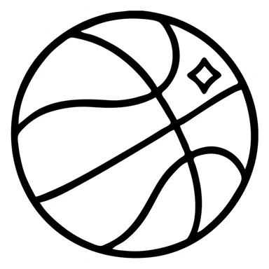 Golden basketball with light reflections and details sticker