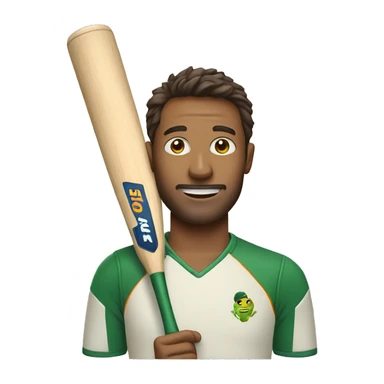 Man with a cricket bat sticker