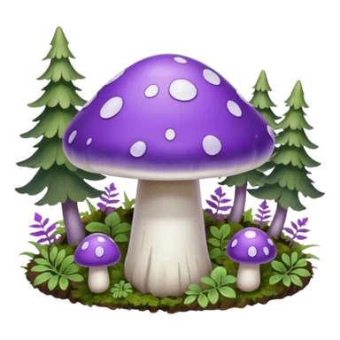 cogumelo fantasma fantasma roxo e branco sticker