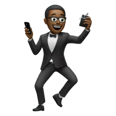 dansing man with iphone and vape sticker