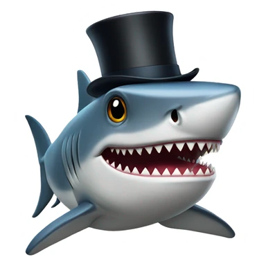 shark with a tophat sticker