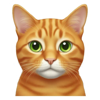 Orange cat with green eyes sticker