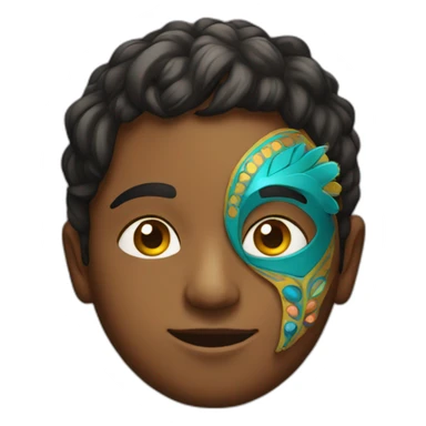 indian boy with carnival mask sticker