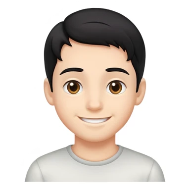 ragazzo sorridente con capelli lisci e neri sticker