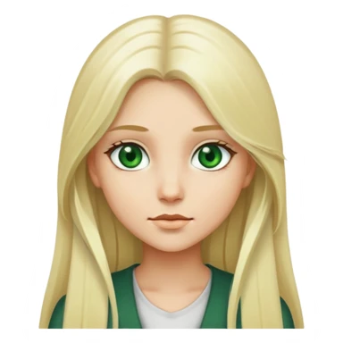 a girl white with long hair blonde, with dark green eyes sticker