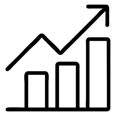 graph icon with black outline and no fill sticker