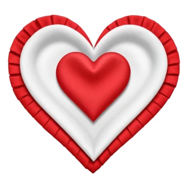 White napkin in that red design flower or heart sticker