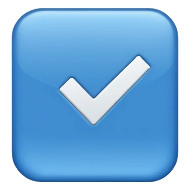 blue check mark in a square sticker