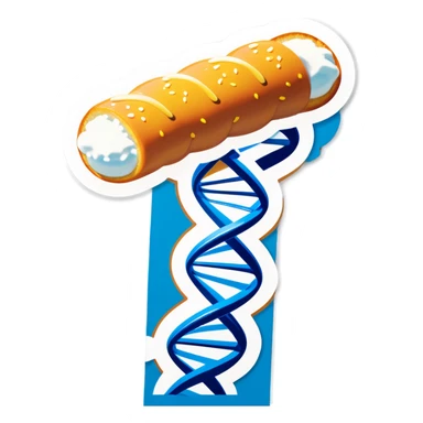 A strand of DNA dressed up like a scientist filled with Twinkie ￼cream ￼ sticker