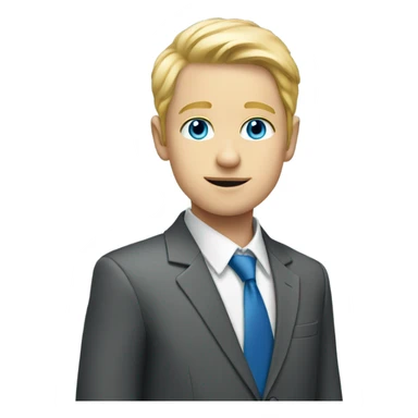 blonde boy with blue eyes in a suit sticker