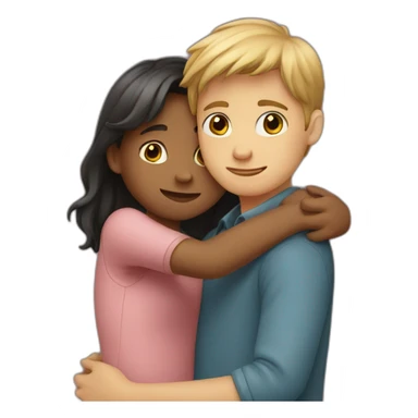 A girl and boy hugging  sticker