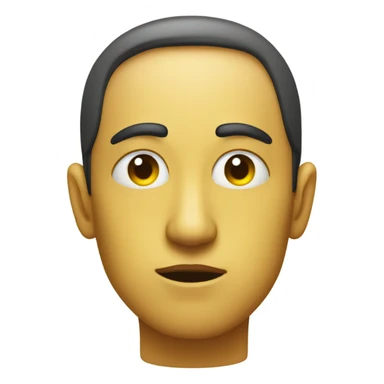 Side face Eyes by side judging serious expression on jellow circle dot like and amoyi and pressed together lips serious  sticker