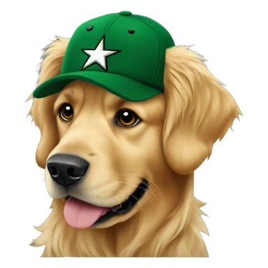 Golden retriever with dallas stars beanie sticker