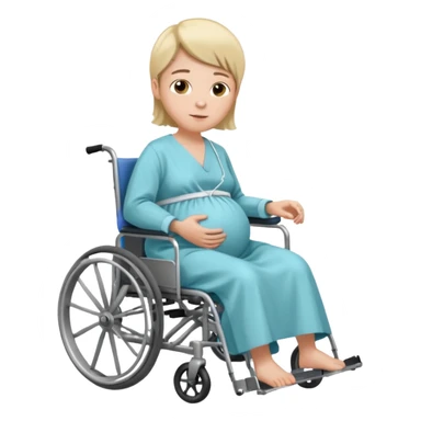Wheel chair pregnant man sticker