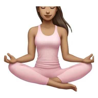 yoga girl light pink clothes brunette long hair sticker