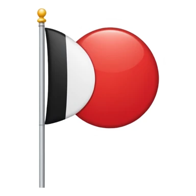 flag white and red circle sticker
