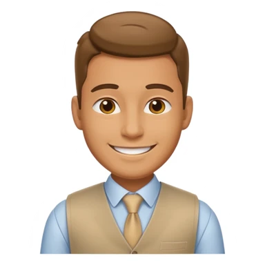 business man, beige vest sticker